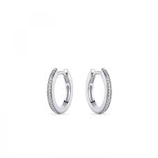 Gisser 15mm Sterling Silver CZ Hoop Earrings