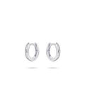 Gisser 12mm Sterling Silver CZ Hoop Earrings