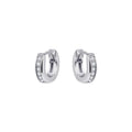 Gisser 12mm Sterling Silver CZ Hoop Earrings