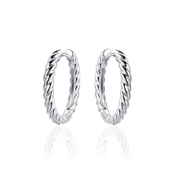 Gisser 22mm Sterling Silver Rope Hoop Earrings