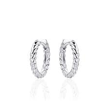 Gisser 18mm Sterling Silver Rope Hoop Earrings