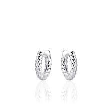 Gisser 13.5mm Sterling Silver Rope Hoop Earrings