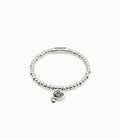 Uno De 50 Ser Expresiva Sterling Silver Plated Beaded Bracelet with Heart and Black