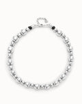 Uno De 50 Ser Intrepida Silver Plated Bead Necklace