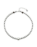 Uno De 50 Ser Intrepida Silver Plated Bead Necklace
