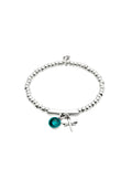 Uno De 50 Ser Fascinante Silver Plated Bracelet with Green Munro Glass and Dragonfly