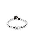 Uno De 50 Leather Beaded Bracelet With Sterling Silver Plated Beads