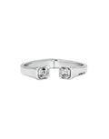 Uno de 50 Sterling Silver Plated Cuff Bracelet With White Crystal