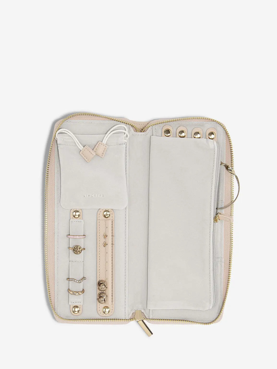 Stackers Woven Jewellery Roll Blush