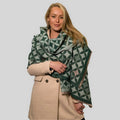 Zelly Wrap Geometric Green Scarf