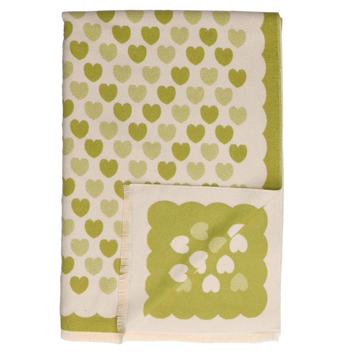 Zelly Mini Hearts Green Scarf