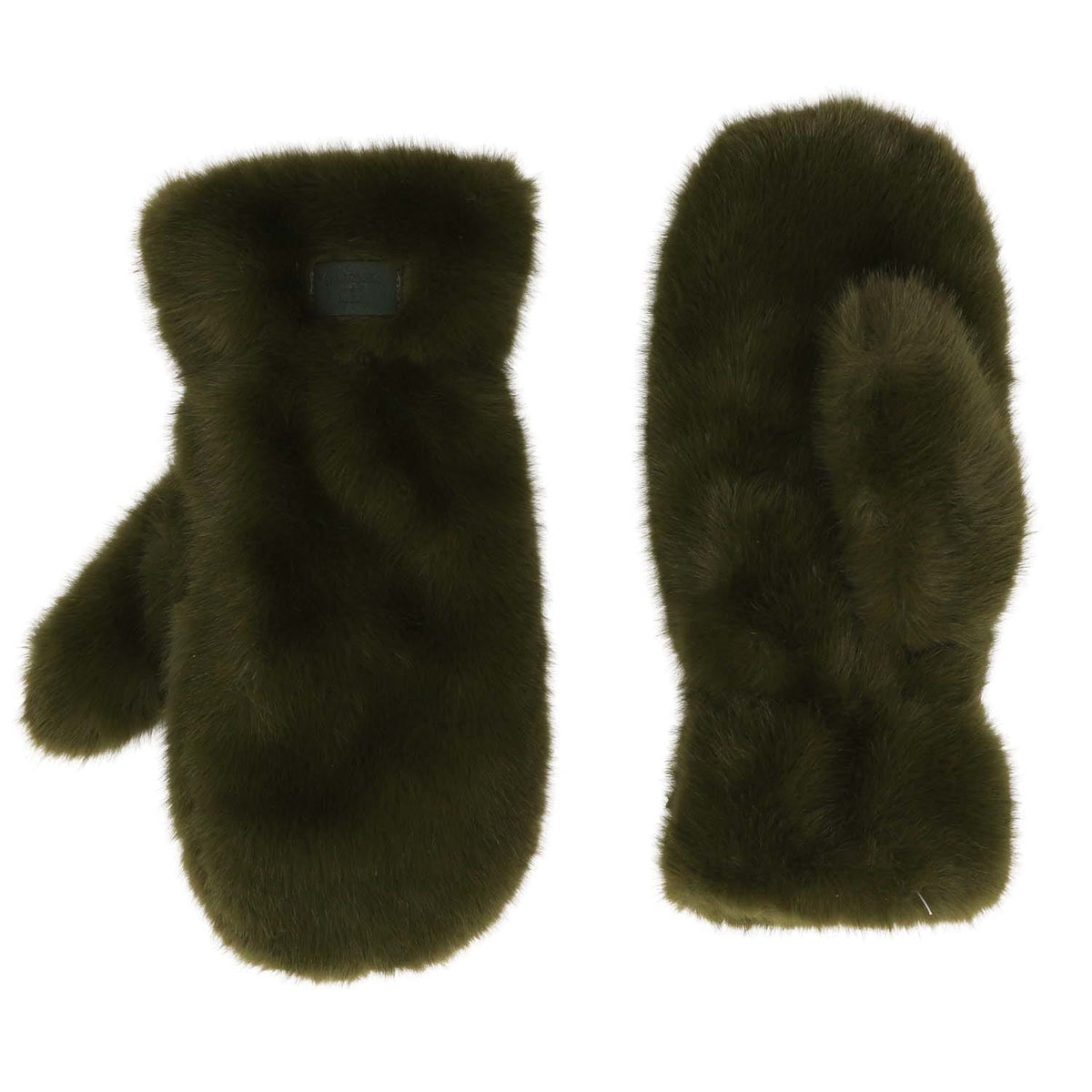 Zelly Faux Fur Mitts Green