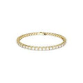 Swarovski Matrix Tennis Bracelet Round Cut White Gold-Tone Plated Large