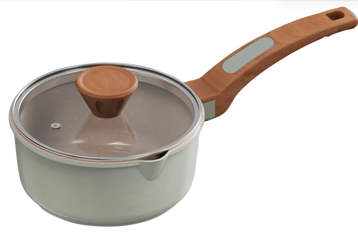 Cooksmart Signature 16cm Sauce Pan with Lid Sage Green