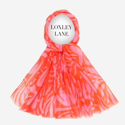 Loxley Lane Lightweight Scarf Floral Print Orange