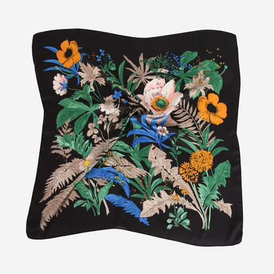 Loxley Lane Satin Neck Tie Tropical Floral Black
