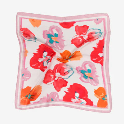 Loxley Lane Satin Neck Tie Abstract Floral Pink