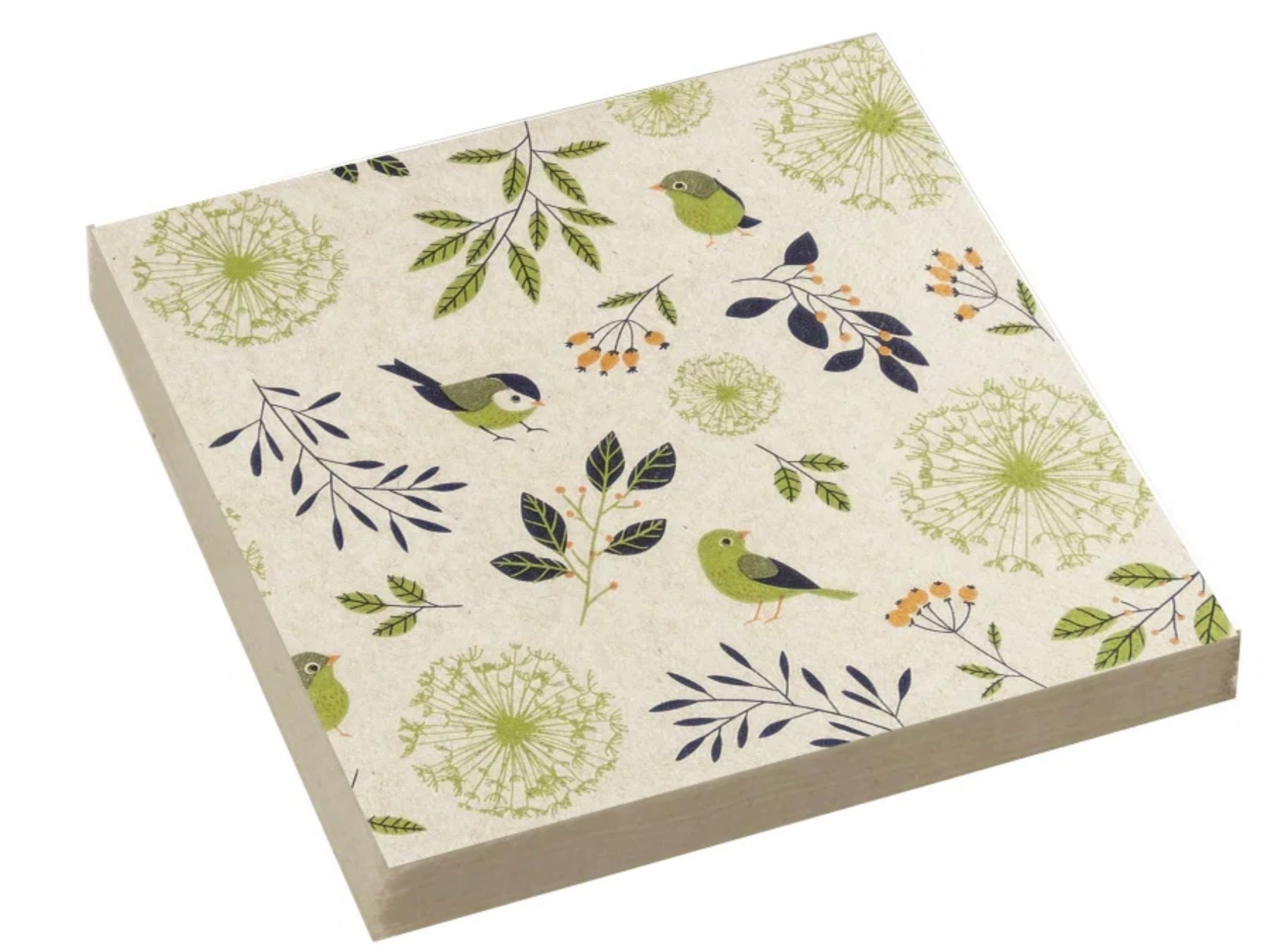 Birds and Twigs Green  33 X 33cm 3 Ply Eco Paper Napkins