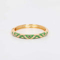 Loxley Lane Bangle Hinged Enamel Detail Green