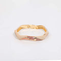 Loxley Lane Bangle Hinged Enamel Wave Detail Coffee