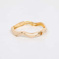 Loxley Lane Bangle Hinged Enamel Wave Detail Cream