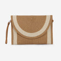 Loxley Lane Summer Straw Fully Lined Clutch With Wrist Strap Natural