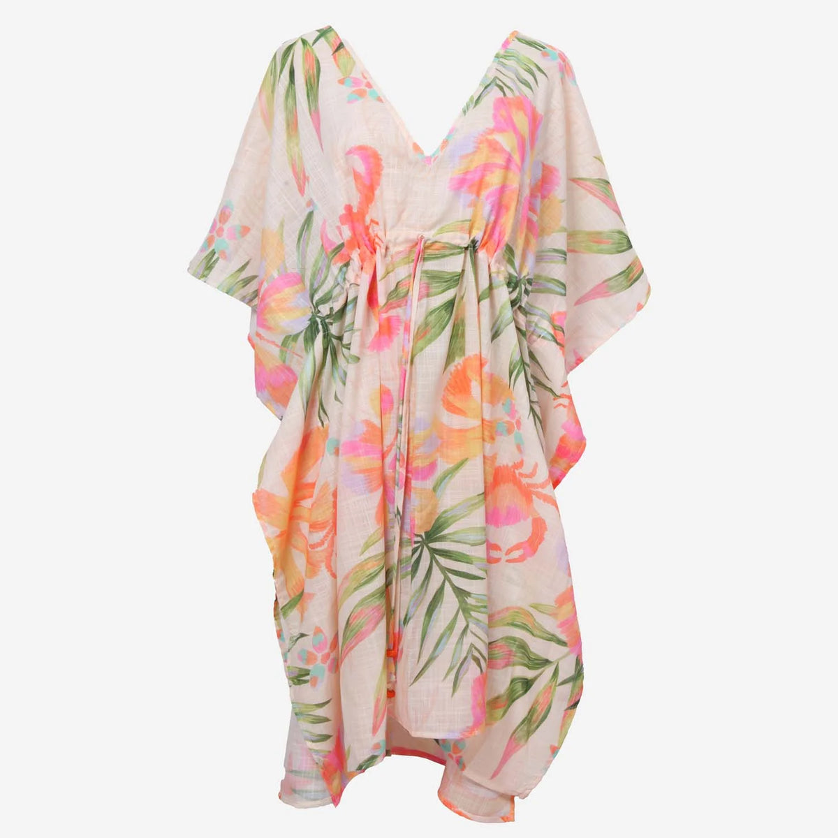 Loxley Lane Adjustable Tropical Kaftan With Pull Tie Detail