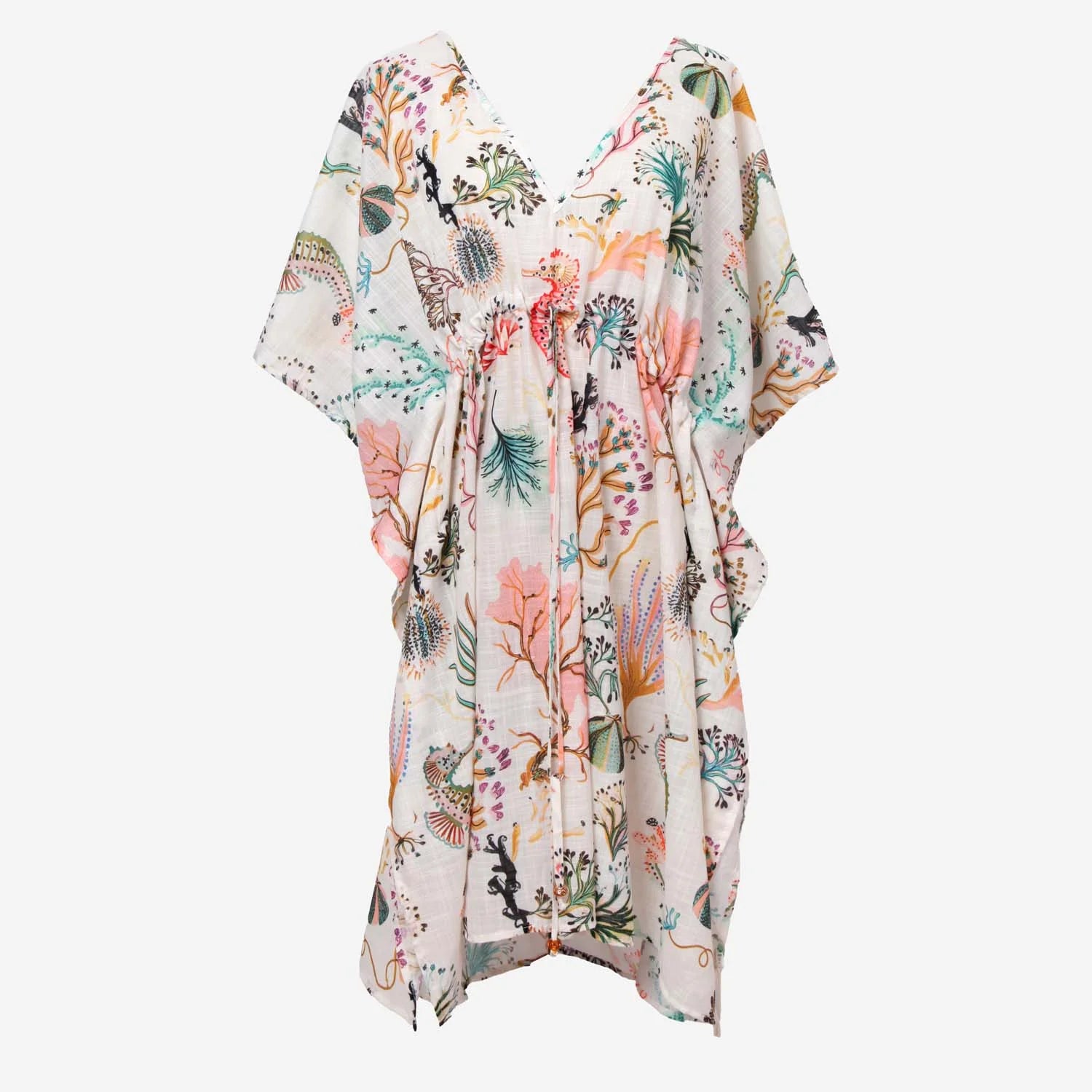Loxley Lane Adjustable Seashore Multi Kaftan With Pull Tie Detail