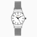 Ladies Classic Magnetic Watch White Dial Face/Steel Mesh Strap