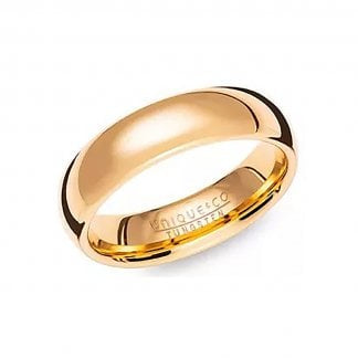 Unique & Co Men’s Tungsten Carbide Ring with Yellow IP Plating