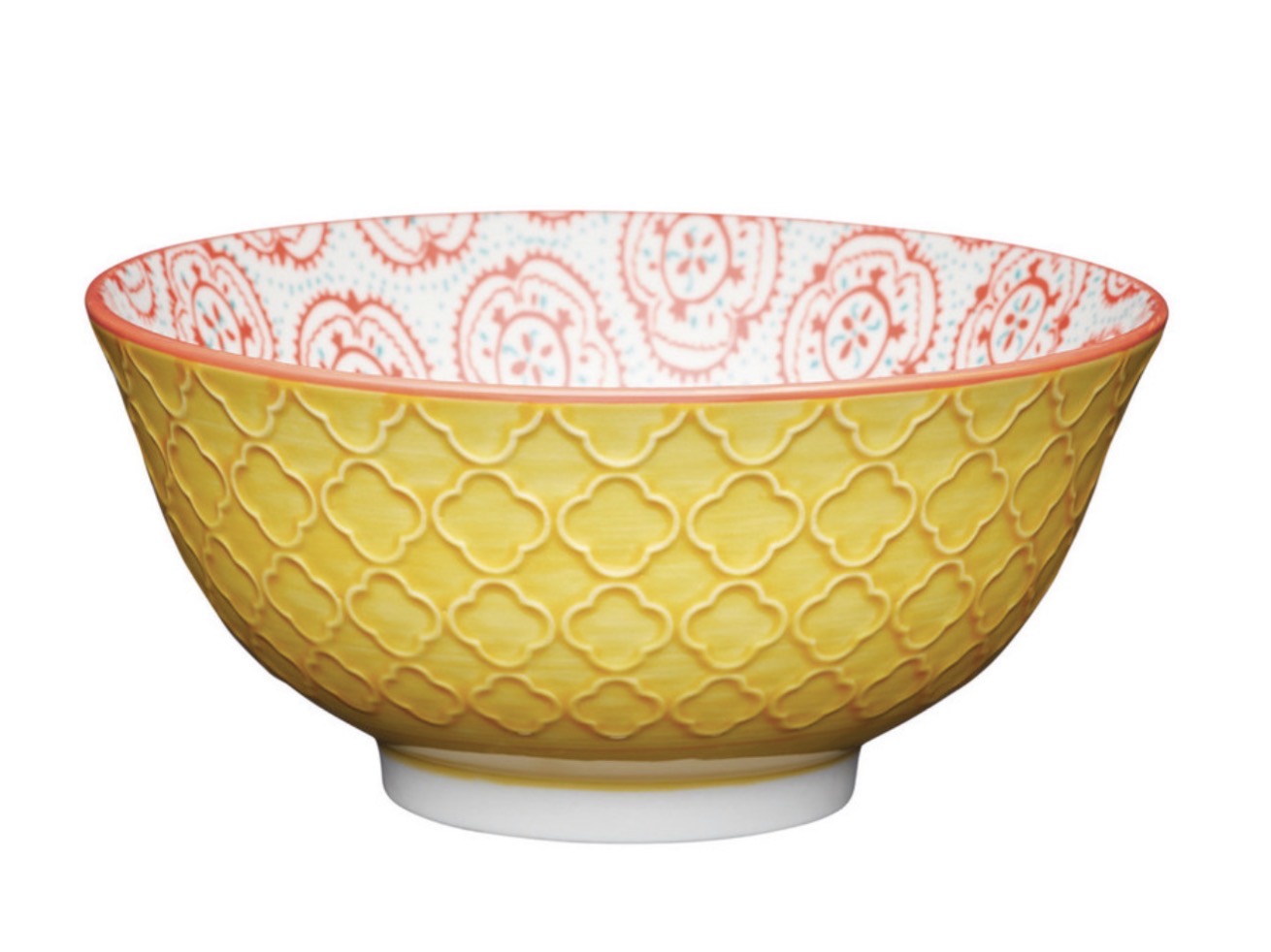 KitchenCraft Bowl ceramic Bright Yellow Floral 16cm