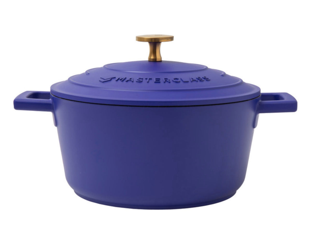 MasterClass Electric Blue Cast Aluminium Casserole Dish 2.5L