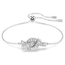 Swarovski Matrix Bracelet Baguette cut Knot White Rhodium Plated