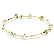 Swarovski Constella Bracelet Mixed Cuts Green Gold-Tone Plated