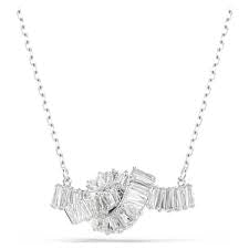 Swarovski Matrix Knott Pendent White