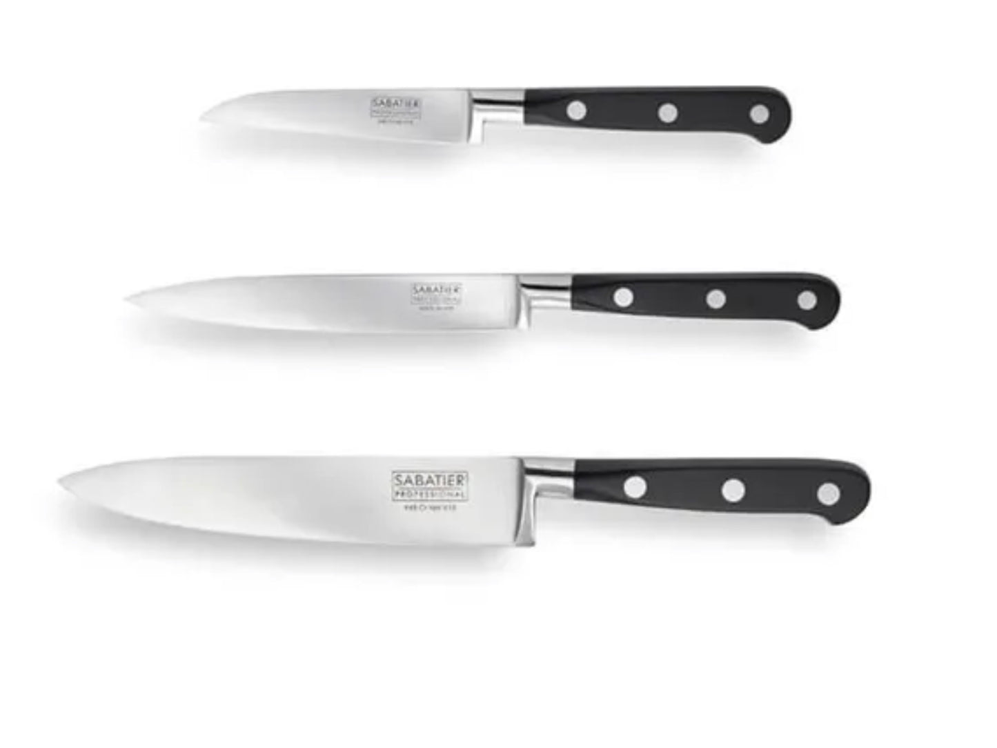 Sabatier Professional 3 Piece Paring, All Purpose & 15cm Chef's Knife Set