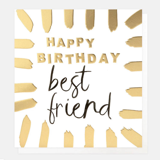 Caroline Gardner Gold Brushstrokes Best Friend Birthday Card