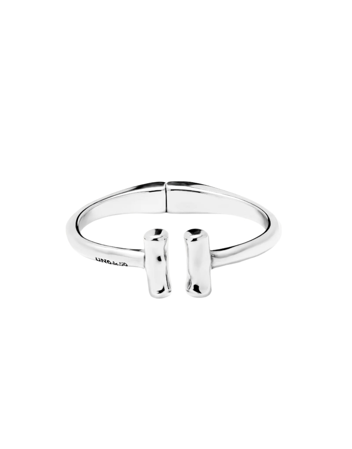Uno De 50 Ser Natural Silver Plated Bangle Bracelet With Two Tubes