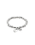 Uno De 50 Encandilado Silver Plated Beaded Stretch Bracelet With Charms