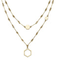Olivia Burton Signature Honeycomb Gold Plated Double Chain Necklace