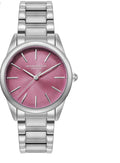 Olivia Burton Classic 34mm Glowful Pink Crush & Silver Bracelet Watch