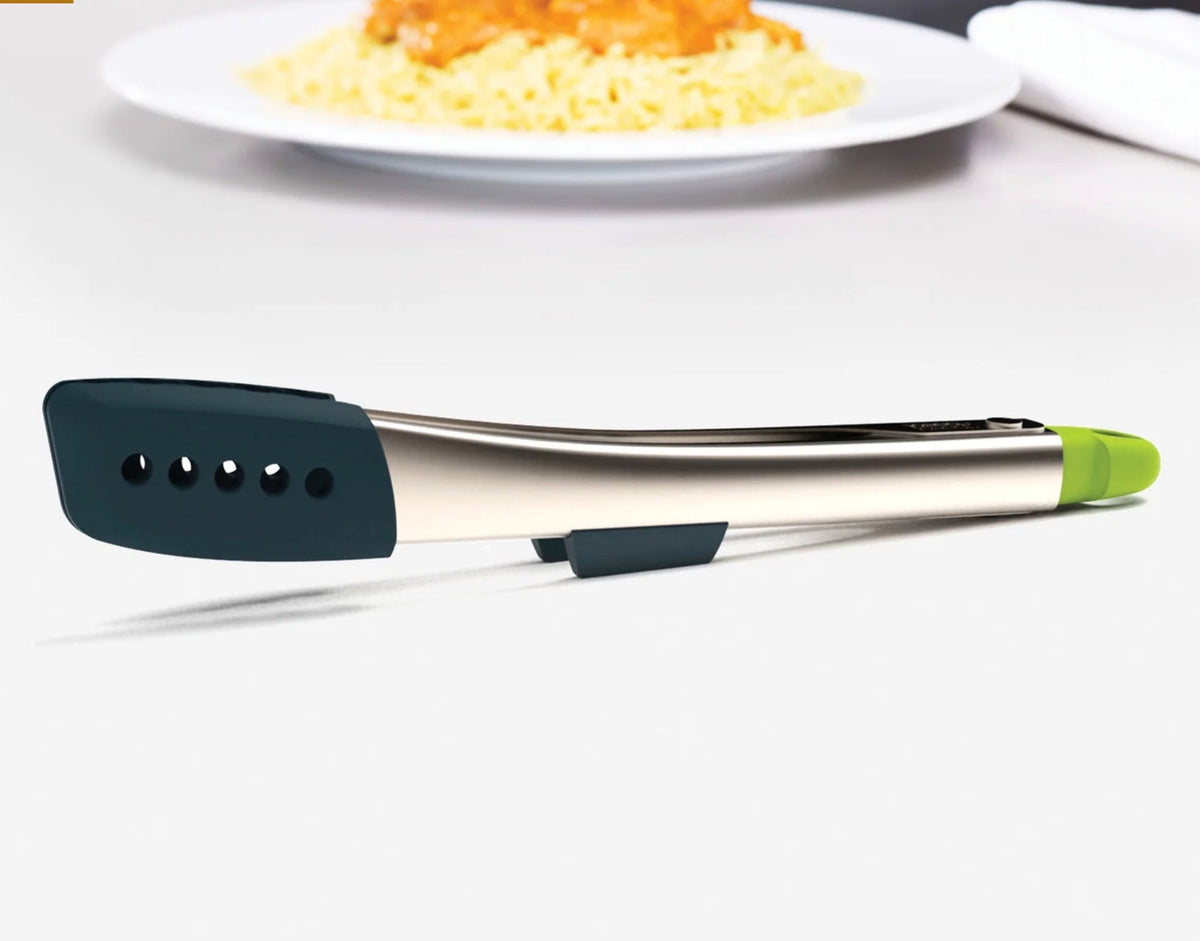 Elevate™ Grey Silicone Steel Tongs