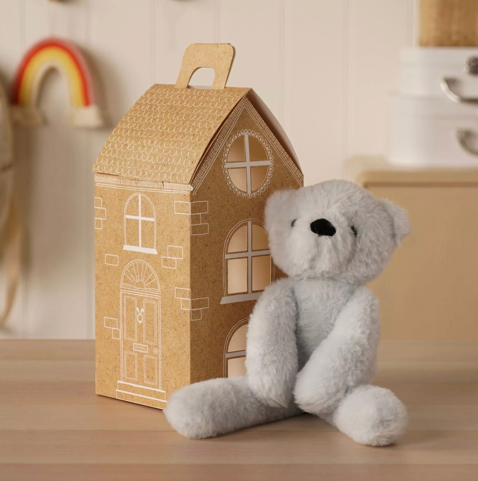 Softies Benny The Plush Long Leg Baby Blue Teddy Bear