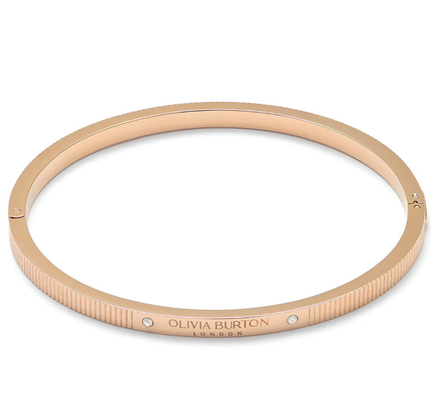 Olivia Burton RoseGold Classic Linear Hinge Bangle