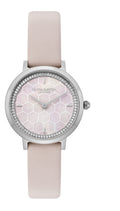 Olivia Burton Signature Honeycomb Ultra Slim Silver & Primrose Leather Strap Watch 28mm