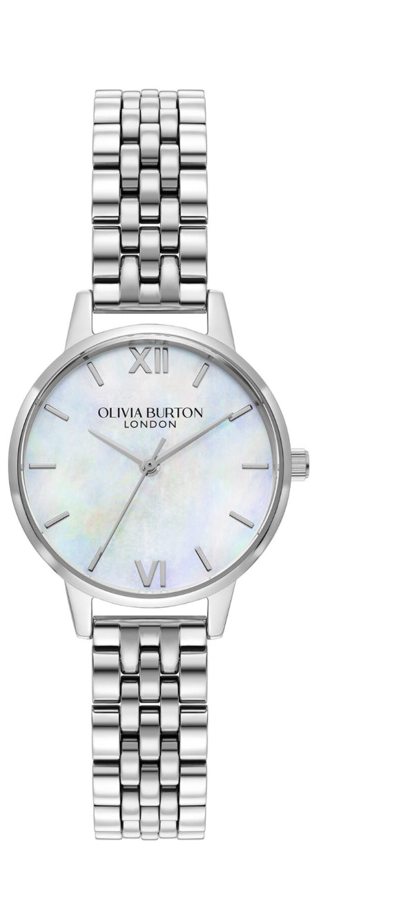 Olivia Burton MOP Classic 30mm White & Silver Bracelet Watch