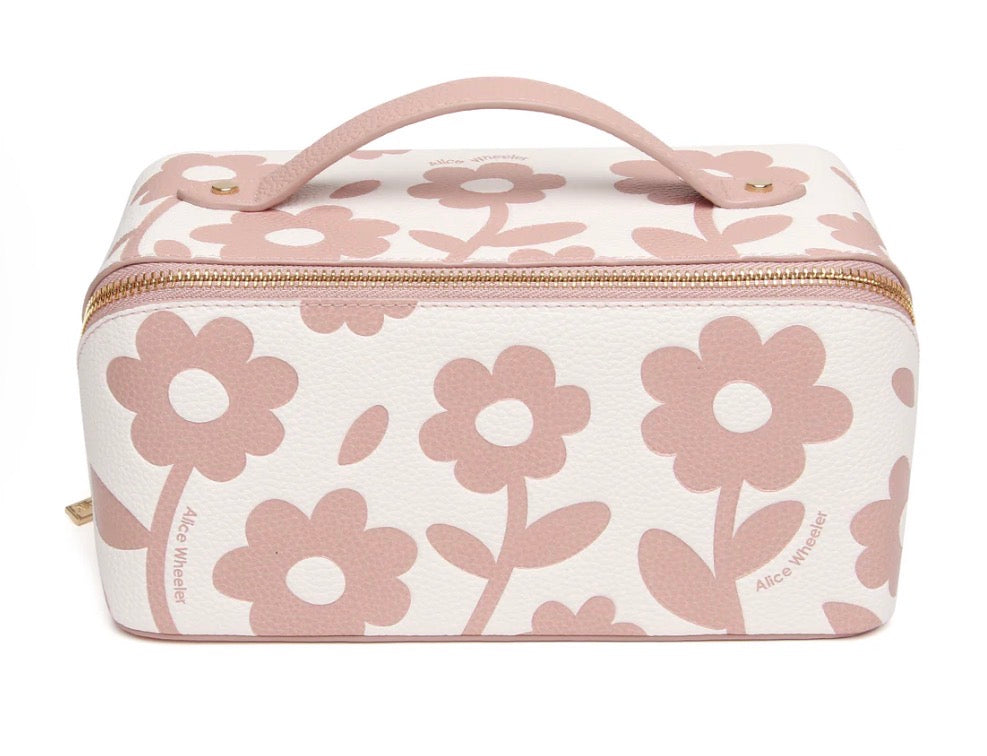 Alice Wheeler Pink Floral Mini Train Case