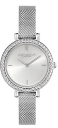 Olivia Burton Classic 30mm Vintage Bead Silver Mesh Watch