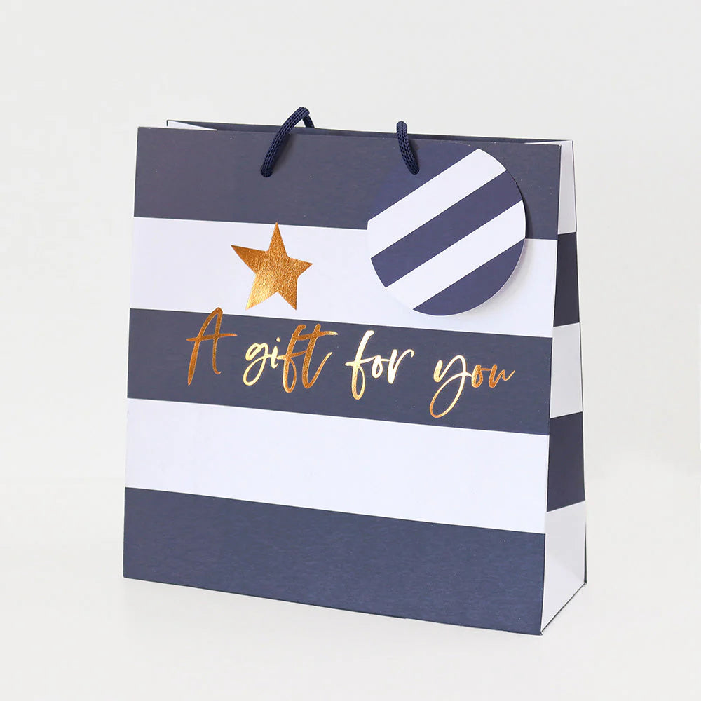 Belly Button Designs Gift Bag Blue Stripe