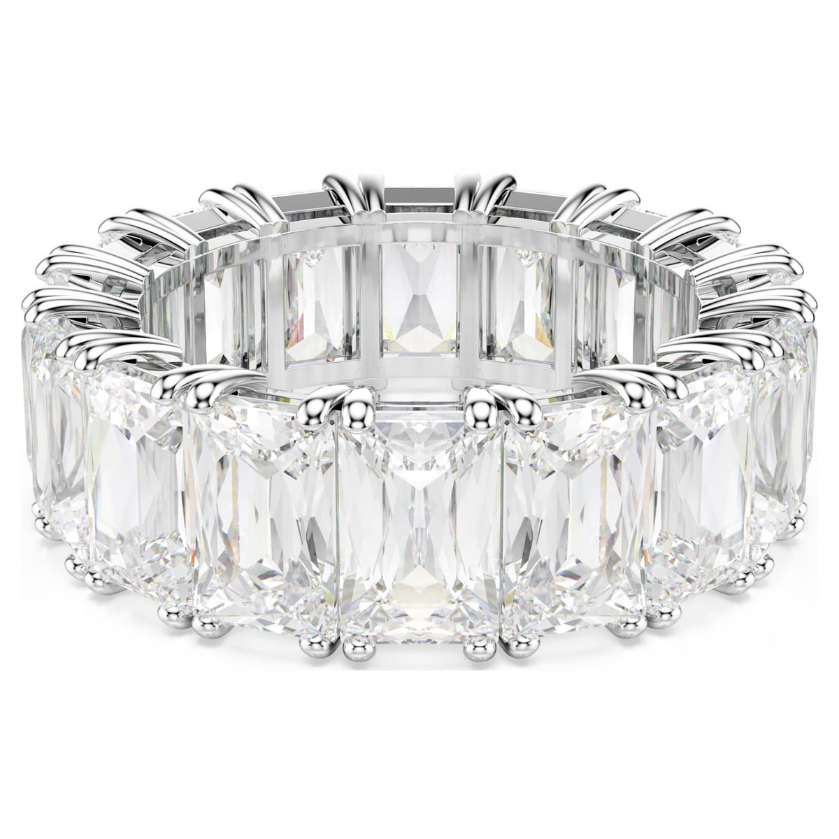 Swarovski Matrix Vittore Ring Baguette Cut White Rhodium Plated